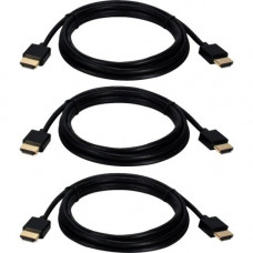 Qvs HDMI Audio/Video Cable - 3 ft HDMI A/V Cable for Blu-ray Player, HDTV, TV, Set-top Box, DVD, Switch, Splitter, Projector - First End: 1 x HDMI Male Digital Audio/Video - Second End: 1 x HDMI Male Digital Audio/Video - Supports up to 4096 x 2160 - Shie