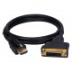 Qvs 1-Meter DVI Female to Locking HDMI Male Adaptor - 3.28 ft DVI/HDMI Video Cable for Video Device, TV, Satellite Receiver - First End: 1 x HDMI Male Digital Audio/Video - Second End: 1 x DVI Female Video - Gold-flash Plated Contact - Black - RoHS Compli
