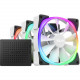 NZXT Aer RGB 2 120mm fans with RGB & Fan Controller - 3 Pack - 4.72" Maximum Fan Diameter - 392.3 gal/min Maximum Airflow - 1500 rpm - 33 dB(A) Noise - Fluid Dynamic Bearing - 4-pin PWM - RGB LED - White - Plastic, Rubber - 3 pc(s) - Case, Chassi