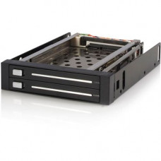 Startech.Com 2 Drive 2.5in Trayless Hot Swap SATA Mobile Rack Backplane - Storage bay adapter - black - 2 x 2.5 - Internal - Internal - Black - RoHS Compliance HSB220SAT25B