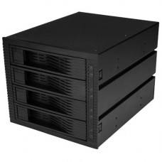 Startech.Com 4 Bay 3.5in SATA SAS Backplane - Hot Swap Mobile Rack for 3 5.25in Bays - Trayless - HDD Rack - SAS Backplane - SATA Backplane - Hot swap up to four 3.5" SATA or SAS hard drives using three 5.25" bays - 4 Bay 3.5" SATA SAS Back