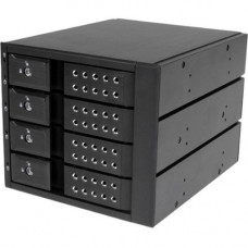 Startech.Com 4 Bay Aluminum Trayless Hot Swap Mobile Rack Backplane for 3.5in SAS II/SATA III - 6 Gbps HDD - Connect and hot swap four 3.5in SATA III or SAS II hard drives to your computer system in three 5.25" bays, with support for SATA 6 Gbps - Co