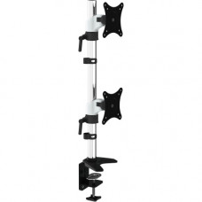 Amer Mounts Hydra HYDRA2V Desk Mount for Monitor - White, Black, Chrome - 2 Display(s) Supported27" Screen Support - 35.27 lb Load Capacity - 75 x 75, 100 x 100 VESA Standard HYDRA2V