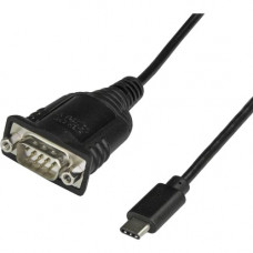 Startech.Com USB C to Serial Adapter with COM Retention - USB C to RS232 Cable - USB C to DB9 Cable - Windows / macOS / Linux Compatible - Serial/USB Data Transfer Cable for Notebook, Computer, POS Device, Modem - First End: 1 x Type C Male USB - Second E