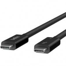 Belkin Thunderbolt 4 Cable, 2M, Active - 6.56 ft Thunderbolt 4 Data Transfer Cable for Smartphone, Tablet, Hard Drive, Notebook, Docking Station - First End: 1 x Male Thunderbolt 4 - Second End: 1 x Male Thunderbolt 4 - 40 Gbit/s INZ002BT2MBK