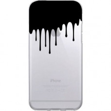 CENTON OTM Iconic Prints Clear Phone Case, Black Drip - For iPhone 6, iPhone 6S Plus - Black Drip IP6V1CLR-ICN-02