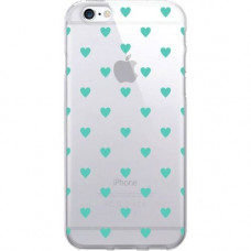 CENTON OTM Classic Prints Clear Phone Case, Dotty Turquiose Hearts - For iPhone 6, iPhone 6S Plus - Dotty Turquiose Hearts IP6V1CLR-CLS-08
