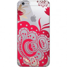 CENTON OTM Floral Prints Clear Phone Case, Paisley Red - iPhone 6/6S - For iPhone 6, iPhone 6S - Paisley Red - Clear - Wear Resistant, Tear Resistant IP6V1CLR-PAI-01