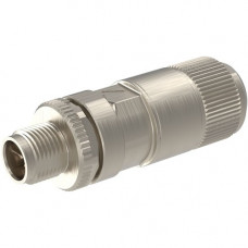 Panduit IndustrialNet M12 X-Code Field Terminable Plug - 1 Pack - 1 x M12-X Male - Metallic - TAA Compliance ISPS6A88MFA