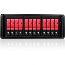 Istarusa RAIDage JAGE412HDRD-DE Drive Enclosure 12Gb/s SAS, SATA/600 - Mini-SAS HD Host Interface - 4U Rack-mountable - Black, Red - Hot Swappable Bays - 12 x HDD Supported - 12 x 3.5" Bay - SECC JAGE412HDRD-DE