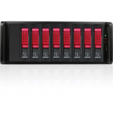 Istarusa RAIDage JAGE480HDRD-DE Drive Enclosure 12Gb/s SAS, SATA/600 - Mini-SAS HD Host Interface - 4U Rack-mountable - Black, Red - Hot Swappable Bays - 8 x HDD Supported - 8 x 3.5" Bay - SECC JAGE480HDRD-DE