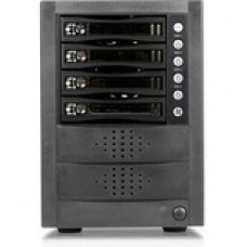 Istarusa RAIDage JAGE5BT4HDBPL Drive Enclosure 12Gb/s SAS, SATA/600 - Mini-SAS HD Host Interface Tower - Black - Hot Swappable Bays - 4 x HDD Supported - 4 x 2.5"/3.5" Bay - Steel JAGE5BT4HDBPL
