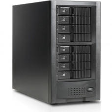 Istarusa RAIDage JAGE6BT8HDBK-DE-SEA Drive Enclosure 12Gb/s SAS, SATA/600 - Mini-SAS HD Host Interface Tower - Black - Hot Swappable Bays - 8 x HDD Supported - 8 x 3.5" Bay - Steel JAGE6BT8HDBK-DE-SEA