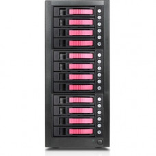 Istarusa RAIDage JAGE9BT12HDRD Drive Enclosure 12Gb/s SAS, SATA/600 - Mini-SAS HD Host Interface Tower - Black, Red - Hot Swappable Bays - 12 x HDD Supported - 12 x 2.5"/3.5" Bay - Steel JAGE9BT12HDRD