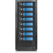 Istarusa RAIDage JAGE9BT8HDBL-DE Drive Enclosure 12Gb/s SAS, SATA/600 - Mini-SAS HD Host Interface Tower - Black, Blue - Hot Swappable Bays - 8 x HDD Supported - 8 x 3.5" Bay - Steel JAGE9BT8HDBL-DE