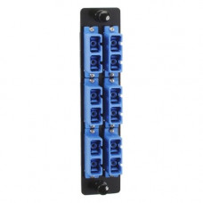Black Box High-Density Adapter Panel, Ceramic Sleeves, (6) SC Duplex Pairs, Blue - 6 x SC Duplex - 6 Port(s) - 6 x RJ-11 - 6 x Duplex - TAA Compliance JPM461C