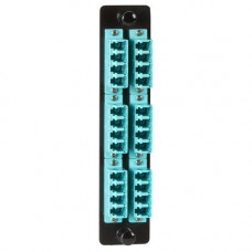 Black Box High-Density Adapter Panel, Ceramic Sleeves, (12) LC Duplex Pairs, Aqua - 12 Port(s) - 12 x Duplex - Aqua - TAA Compliance JPM468C