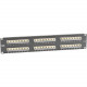 Black Box CAT5e Angled-Port Patch Panel - 48 Port(s) - 48 x RJ-45 - 2U High - Black - Rack-mountable JPM5E48-45ANG-UU