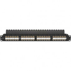 Black Box SpaceGAIN CAT5e High-Density Feed-Through Patch Panel, Unshielded, 48-Port, 1U - 48 x RJ-45 - 48 Port(s) - 48 x RJ-45 - 48 x RJ-11 - 1U High - 19" Wide - Rack-mountable - TAA Compliance JPM810A-HD