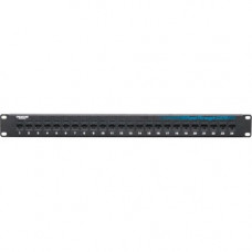 Black Box CAT6 Feed-Through Patch Panel - Unshielded, 24-Port - 24 Port(s) - 24 x RJ-45 - 1U High - 19" Wide - Rack-mountable - TAA Compliance JPM818A