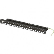 Black Box CAT6a Blank Patch Panel, 24-Port, 19", 1.75"H, 1U - 24 - 24 Port(s) - 24 x RJ-11 - 1U High - 19" Wide - Rack-mountable - TAA Compliance JPMT700A