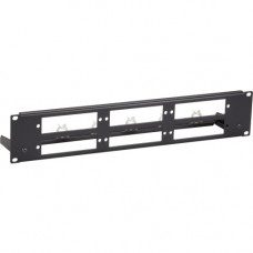 Black Box Fiber Optic Panel - Blank, Universal, 2U, 3-Slot - 6 Port(s) - 2U High - Black - 19" Wide - Rack-mountable - TAA Compliant JPMTU-FIBER-6