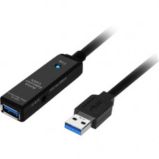 SIIG USB 3.0 Active Repeater Cable - 25M - 82.02 ft USB Data Transfer Cable for Repeater - First End: 1 x 9-pin Type A Male USB - Second End: 1 x 9-pin Type A Female USB, Second End: 1 x Female Power - 640 MB/s - Shielding - Black - TAA Compliant - TAA Co