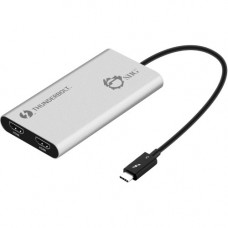 SIIG Thunderbolt V3 to Dual HDMI Adapter - HDMI 2.0 - 11.81" HDMI/USB A/V Cable for MacBook Pro, PC, MAC - First End: 1 x USB Type C Male Thunderbolt 3 - Second End: 2 x HDMI Female Digital Audio/Video - 40 Gbit/s - Supports up to 4096 x 2160 - Silve