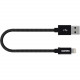 Kanex ChargeSync USB Cable with Lightning Connector - 6" Lightning/USB Data Transfer Cable for iPhone, iPod, iPad, Keyboard/Mouse - First End: 1 x Type A Male USB - Second End: 1 x Lightning Male Proprietary Connector - MFI - Matte Black - 1 Pack K15