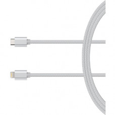 Kanex Premium DuraBraid USB-C to Lightning Cable - For iPhone, iPad, iPod, MacBook, MacBook Pro, iMac - Silver K157-1528-1MSV