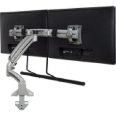 Milestone Av Technologies Chief Kontour K1D Series K1D22HSXRH - Mounting kit (articulating arm, desk clamp mount, crossbar, 2 interface brackets) - for 2 LCD displays - aluminum - subtle silver - screen size: 10"-24" - TAA Compliant - TAA Compli