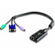 ATEN KVM Adapter Cable-TAA Compliant - RJ-45 Female Network, mini-DIN (PS/2) Male Mouse, mini-DIN (PS/2) Male Keyboard, HD-15 Male VGA KA7120