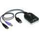 ATEN USB/RJ-45 KVM Cable-TAA Compliant - RJ-45/USB KVM Cable for Card Reader, KVM Switch, Keyboard/Mouse, Video Device - First End: 2 x Type A Male USB, First End: 1 x DisplayPort Male Digital Audio/Video - Second End: 1 x RJ-45 Female Network - Black - 1
