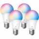 TP-Link Kasa Smart Light Bulb, Multicolour (4-Pack) - 9 W - 60 W Incandescent Equivalent Wattage - 120 V AC - 800 lm - A19 Size - Multicolor Light Color - E26 Base - 4040.3&deg;F (2226.8&deg;C), 11240.3&deg;F (6226.8&deg;C) Color Temperatu