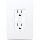 TP-Link Kasa Smart Smarter In-Wall Outlet - 2 x AC - 15 A - Google Assistant, Microsoft Cortana, Alexa Supported KP200