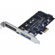 SIIG USB 3.0 Type-C & Type-A 3-Port PCIe Card with M.2 SATA SSD Adapter LB-US0414-S1