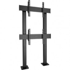 Milestone Av Technologies Chief Fusion 1 X 2 Micro-Adjustable Large Bolt-Down Freestanding Video Wall - Mounting kit (bolt-down stand) - for 2 LCD displays - black - screen size: 42"-80" - TAA Compliance LBM1X2U
