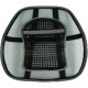 Qvs Premium Ergonomic Lumbar Back Support with Large Massage Pad - Elastic Strap, Massage, Ergonomic, Ventilation, Lightweight, Durable - Strap Mount - 18.1" x 4" x 15.6" - Black, Gray LBP-1B