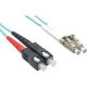 Axiom Fiber Optic Duplex Network Cable - 229.66 ft Fiber Optic Network Cable for Network Device - First End: 2 x LC Male Network - Second End: 2 x SC Male Network - 50/125 &micro;m - Aqua LCSCOM4MD70M-AX