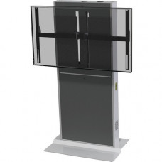 Video Furniture International VFI LFT7000FS Fixed Base Height Adjustable Stand - Up to 55" Screen Support - 280 lb Load Capacity - 72" Height x 46" Width x 23" Depth - Floor - Metal - Light Gray, Shark Gray LFT7000FS-CS55