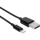 Axiom Lightning/USB Data Transfer Cable - 3 ft Lightning/USB Data Transfer Cable for iPhone, iPad, iPod - Type A Male USB - Lightning Male Proprietary Connector - Black LGMUSBAMK03-AX