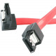 Startech.Com 12in Latching SATA to Right Angle SATA Serial ATA Cable - Male SATA - Male SATA - 12 - Red LSATA12RA1