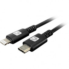 Comprehensive Pro AV/IT Lightning Male to USB-C Male Cable Black 6ft - 6 ft Lightning/USB-C Data Transfer Cable for iPhone, iPad, iPod, Power Adapter, Charger - First End: 1 x Lightning Male USB - Second End: 1 x Type C Male USB - 480 Mbit/s - MFI - Shiel