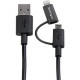 Startech.Com 1m (3 ft) Black Apple 8-pin Lightning Connector or Micro USB to USB Combo Cable for iPhone / iPod / iPad - 3.28 ft Lightning/USB Data Transfer Cable for iPad, iPhone, iPod, PC - First End: 1 x Lightning Male Proprietary Connector, First End: 