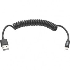 Tripp Lite 4ft Lightning USB/Sync Charge Coiled Cable for Apple Iphone / Ipad Black 4&#39;&#39; - USB/Proprietary for iPhone, iPod, Notebook, iPad, Desktop Computer - 4 ft - 1 x Type A Male USB - 1 x Lightning Male Proprietary Connector - MFI - Ni