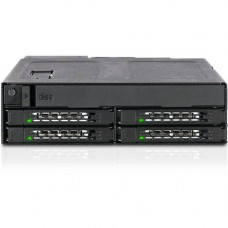 Icy Dock ToughArmor MB604SPO-B Drive Enclosure for 5.25" 6Gb/s SAS, Serial ATA/600 - Serial ATA/600 Host Interface Internal - Black - 4 x HDD Supported - 4 x SSD Supported - 1 x 5.25" Bay - 4 x 2.5" Bay - Metal MB604SPO-B