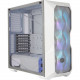 Cooler Master MasterBox MCB-D500D-WGNN-S01 Computer Case - Mid-tower - White - Mesh, Steel, Plastic, Tempered Glass - 4 x Bay - 3 x 4.72" x Fan(s) Installed - 0 - ATX, SSI CEB, EATX, Micro ATX, Mini ITX Motherboard Supported - 15.32 lb - 7 x Fan(s) S