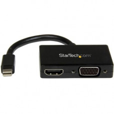 Startech.Com Travel A/V Adapter: 2-in-1 Mini DisplayPort to HDMI or VGA Converter - 6" HDMI/Mini DisplayPort/VGA A/V Cable for Ultrabook, Notebook, Monitor, Audio/Video Device - First End: 1 x Mini DisplayPort Male Digital Audio/Video - Second End: 1