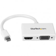 Startech.Com Travel A/V Adapter - 2-in-1 Mini DisplayPort to HDMI or VGA Converter - White - 5.90" HDMI/Mini DisplayPort/VGA A/V Cable for Audio/Video Device, Ultrabook, MacBook Pro, MacBook Air, MAC, Monitor, Notebook - First End: 1 x Mini DisplayPo