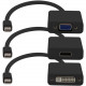 AddOn 3-Piece Bundle of 8in Mini-DisplayPort Male to DVI, HDMI, and VGA Female Black Adapter Cables - 100% compatible and guaranteed to work - TAA Compliance MDP2VGA-HDMI-DVI-B